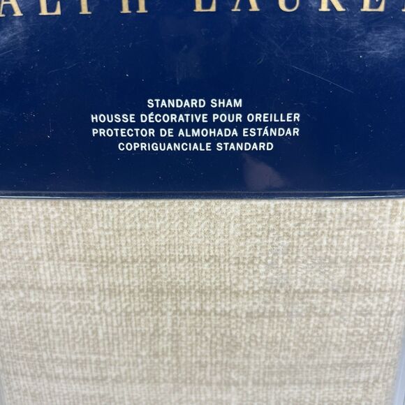 2 Ralph Lauren Mulholland Drive Reeves Standard Pillow Shams Pair Natural - Picture 2 of 5